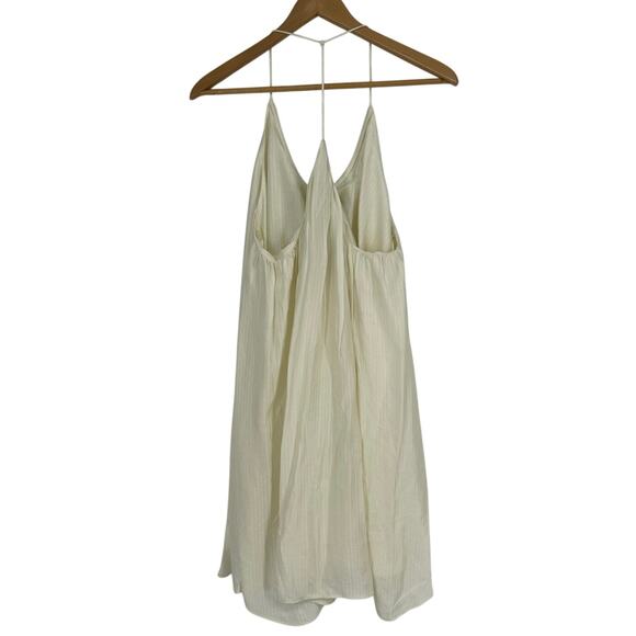 NWT‎ & Other Stories Cream Satin Mini Dress Size Large Minimalist Euro Summer - Picture 2 of 4